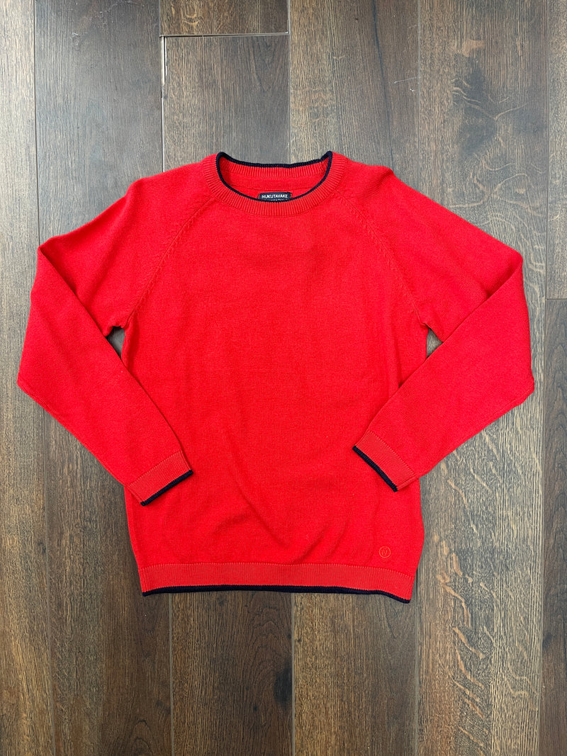 Nukutavake Red Crew Neck Sweater
