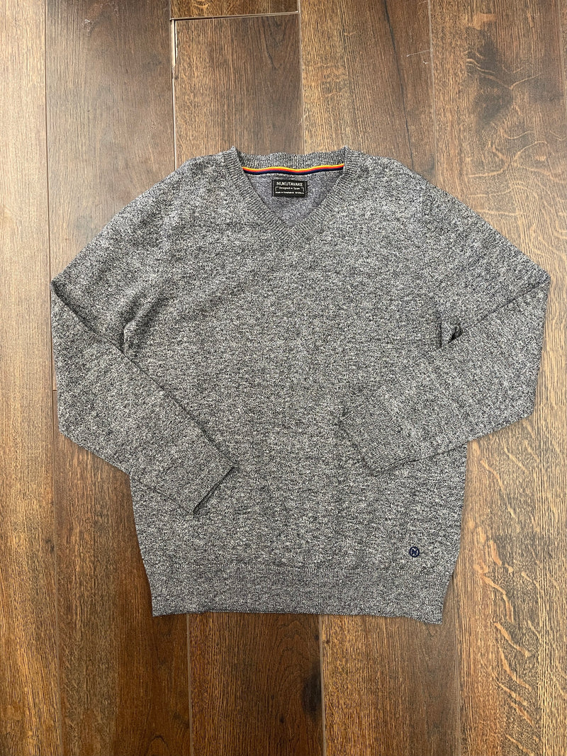Nukutavake Grey V Neck Sweater