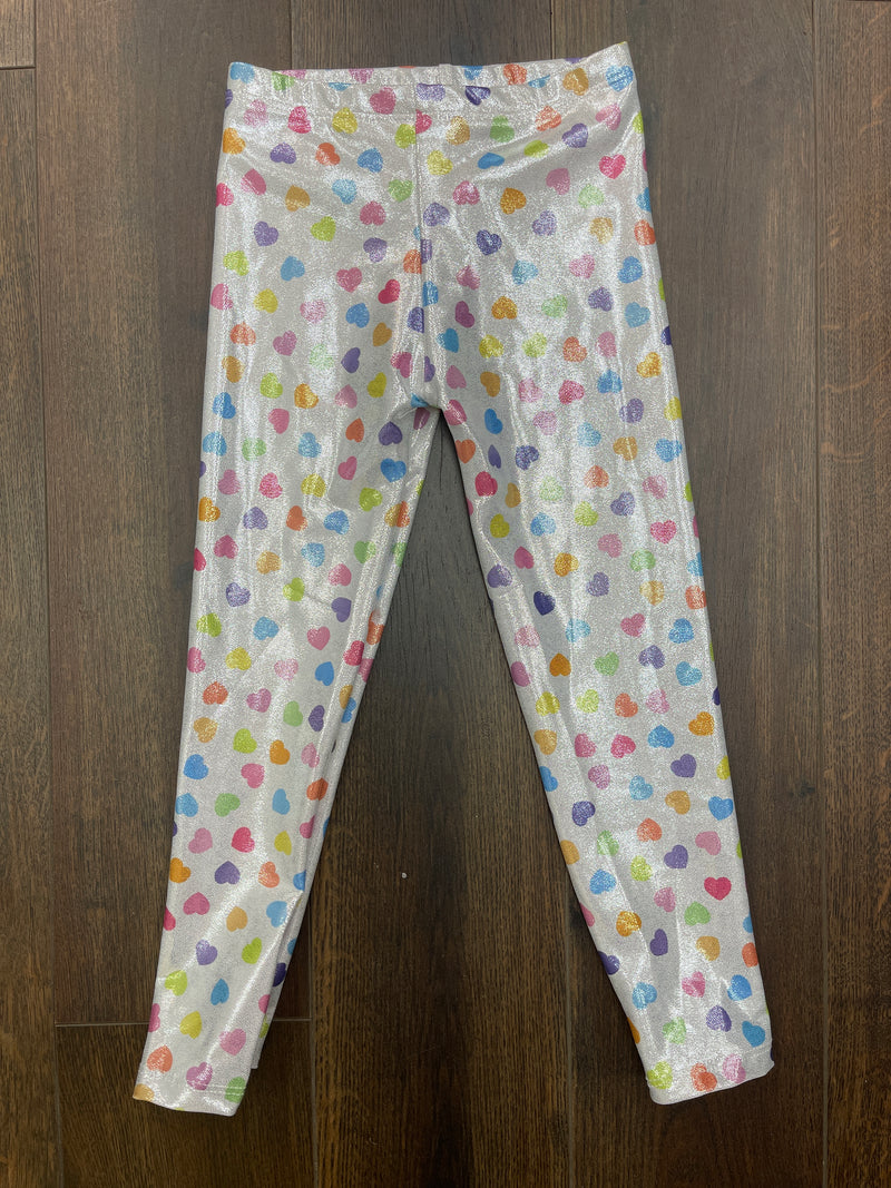 Social Butterfly White Candy Hearts Leggings