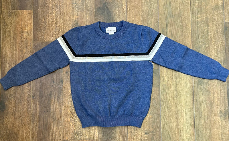 Le Mo Mo Blue Cotton Sweater