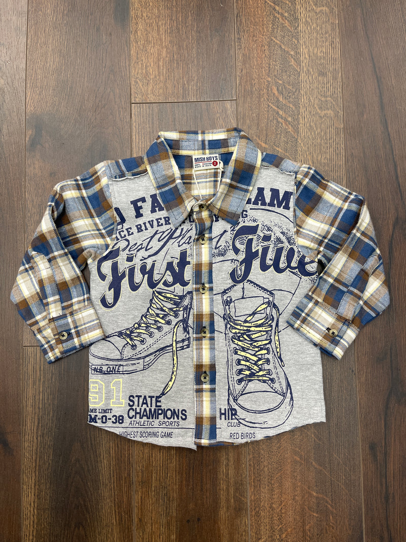 Mish Boys Flannel Sneakers Shirt