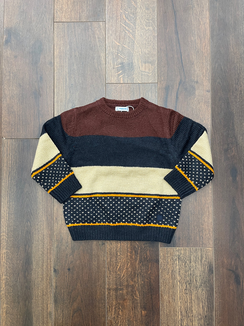 Mayoral Plum Stripe Sweater