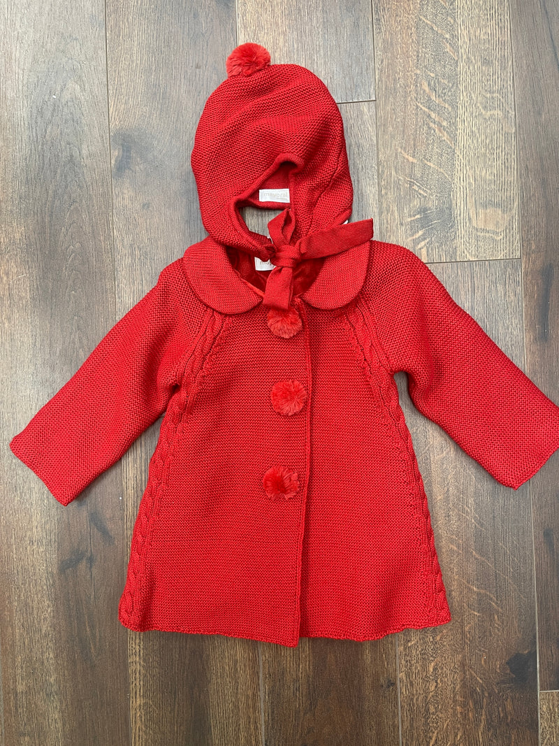 Mayoral Red Knit Coat & Hat