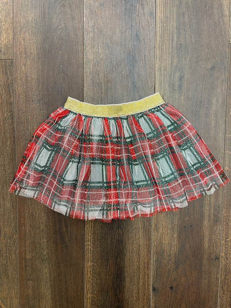 Sweet Wink Christmas Plaid Skirt