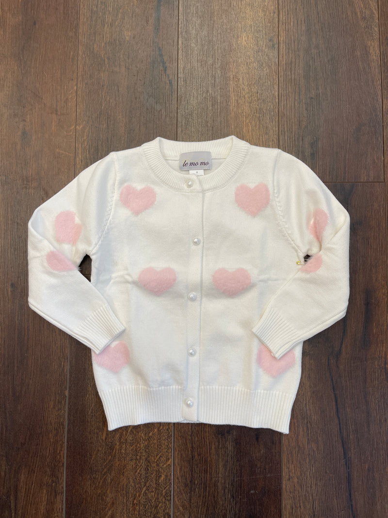 Le Mo Mo Pink Hearts Sweater