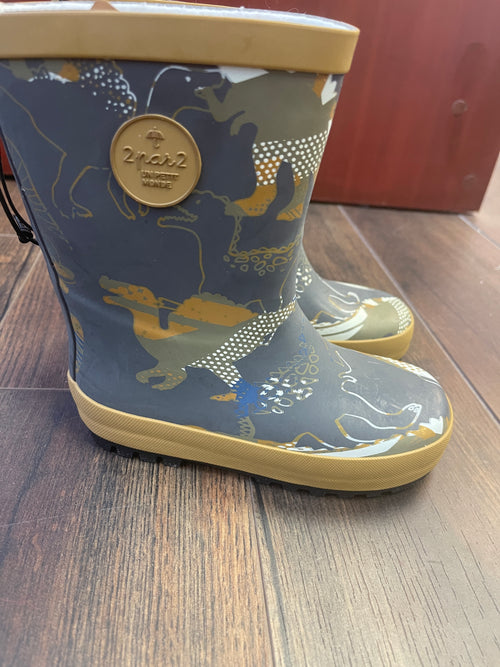 Deux Par Deux Dinosaur Rain Boots