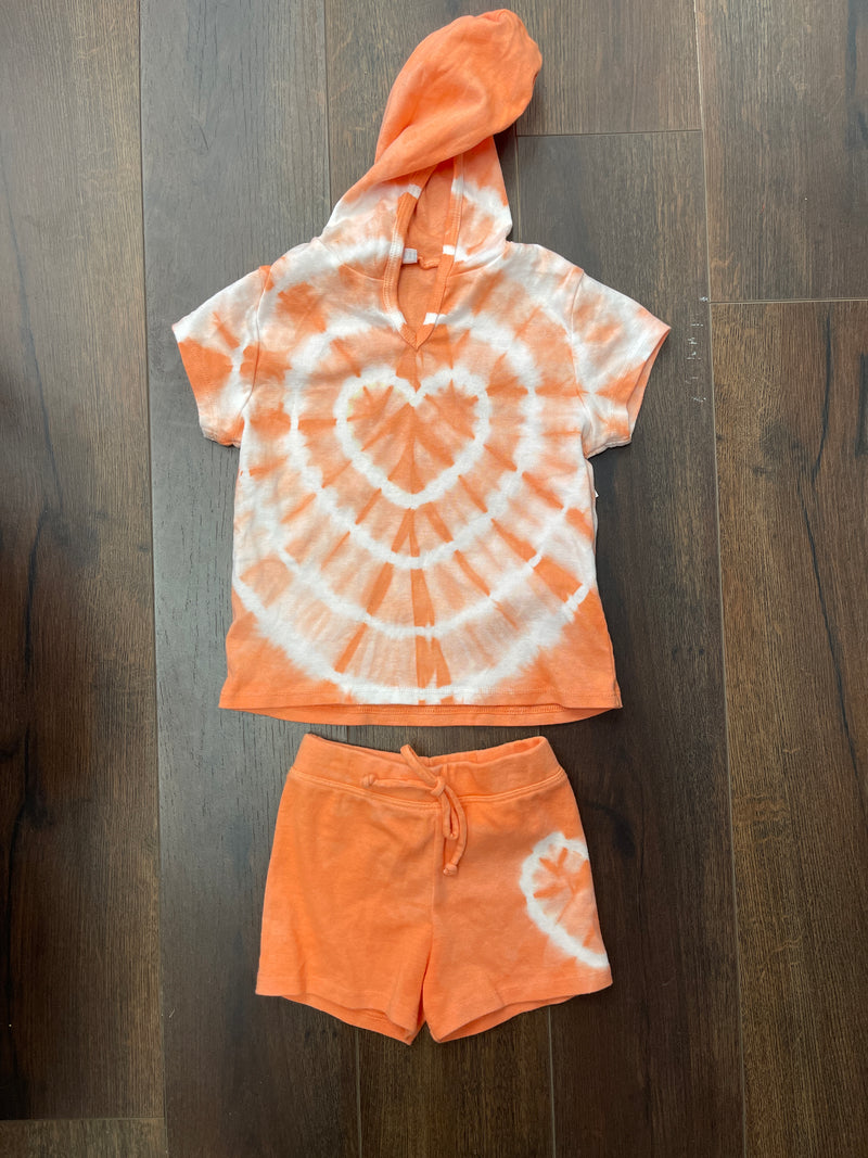 Sofi Orange Tie Dye Shorts Set